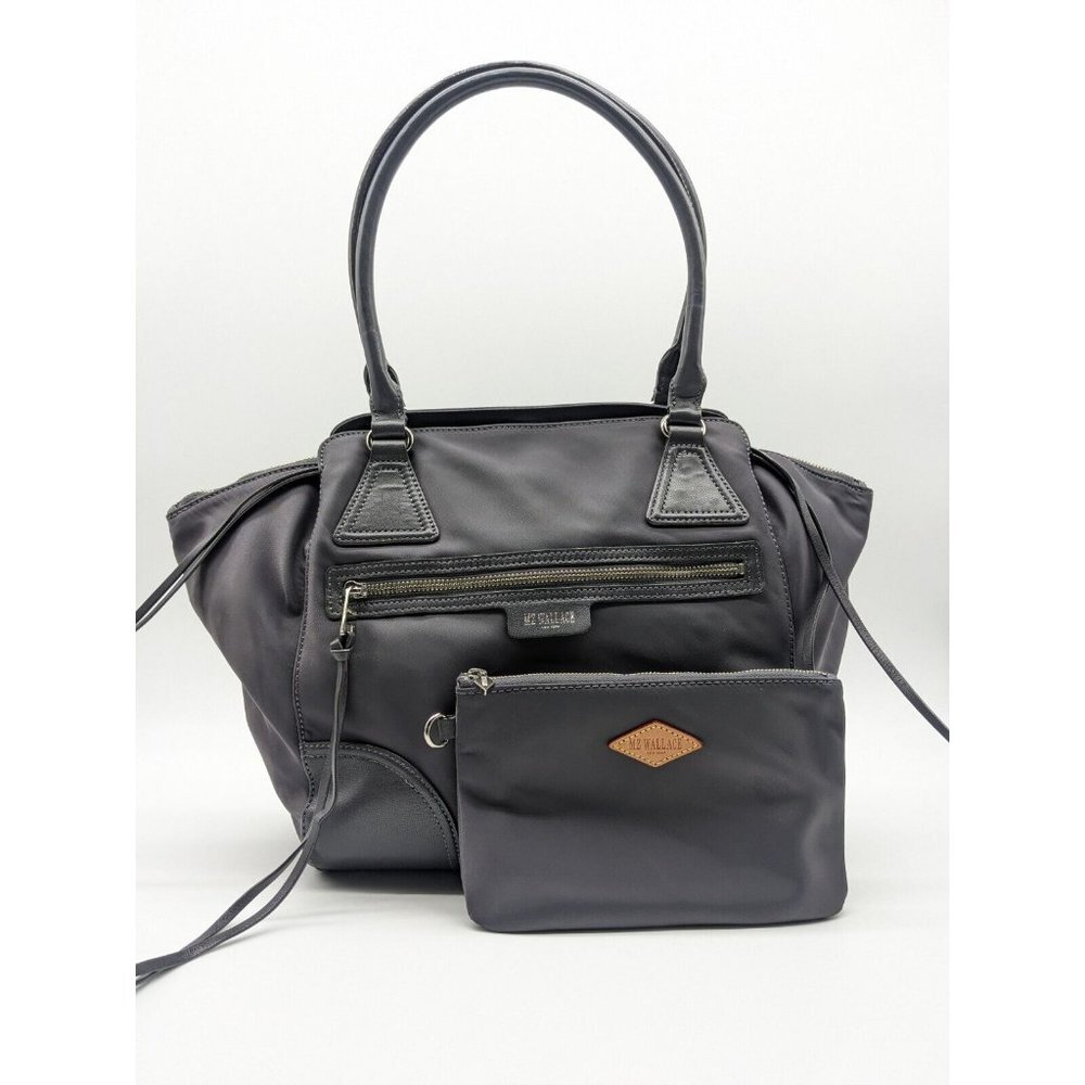 MZ WALLACE Markham nylon tote bag + pouch + dust bag -- 2 Piece Set - GRAY
